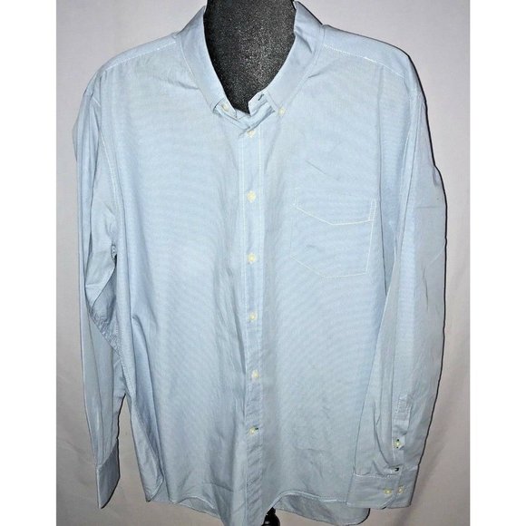 Tommy Hilfiger Button Down Shirt Mens Size XL Light Blue Check Plaid LS Casual - Picture 1 of 6